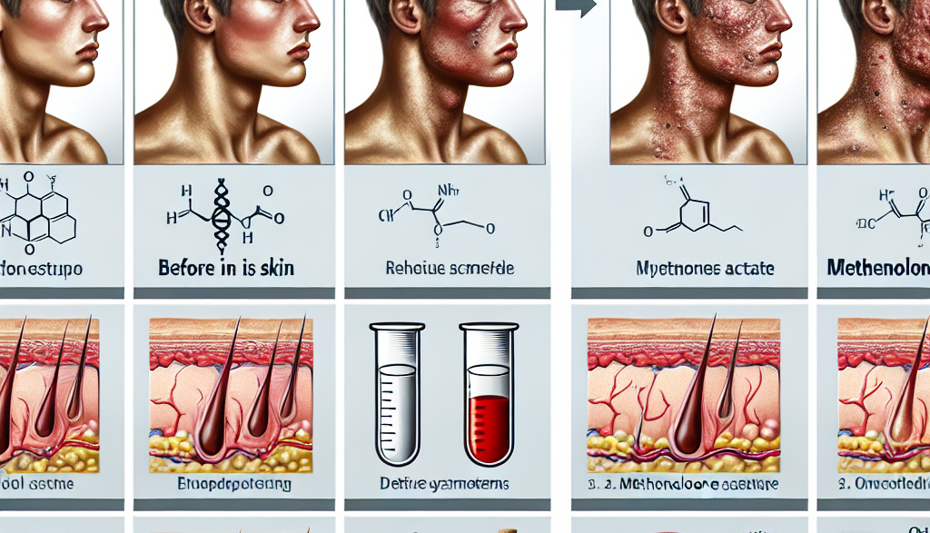 Qué cambios hay en la piel durante el uso de Acetato de metenolona